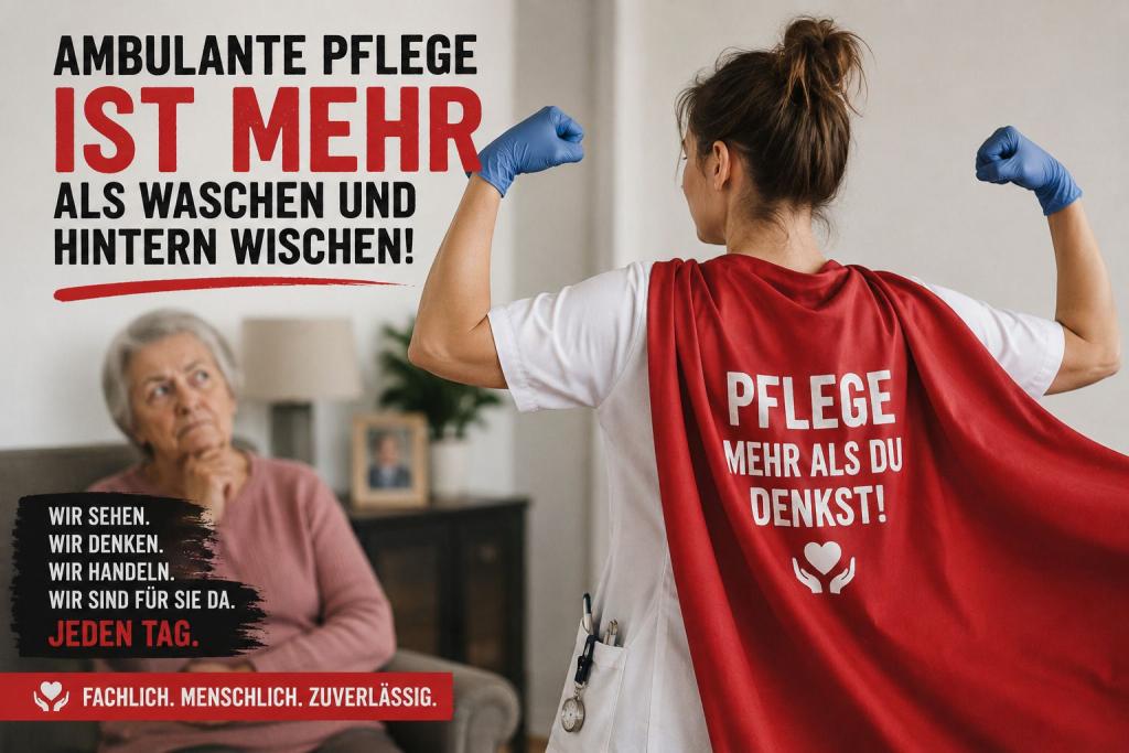 auf dem Bild sieht man eine "Super-Pflegekraft"